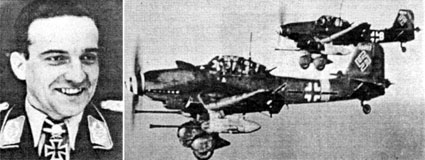 Ханс-Ульрих Рудель и его самолет Ю-87G